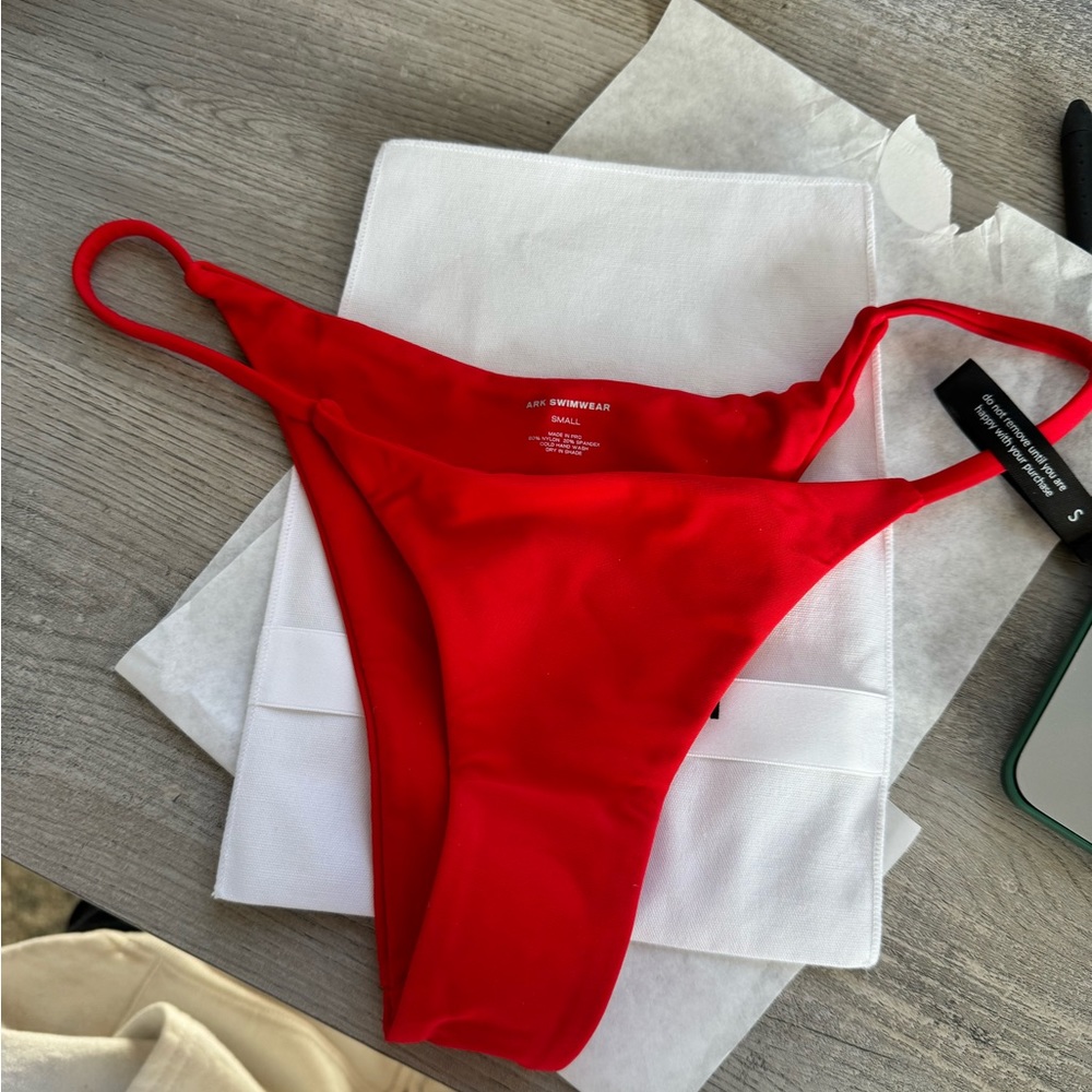 NWT Ark Swimwear Red String Bikini Bottoms